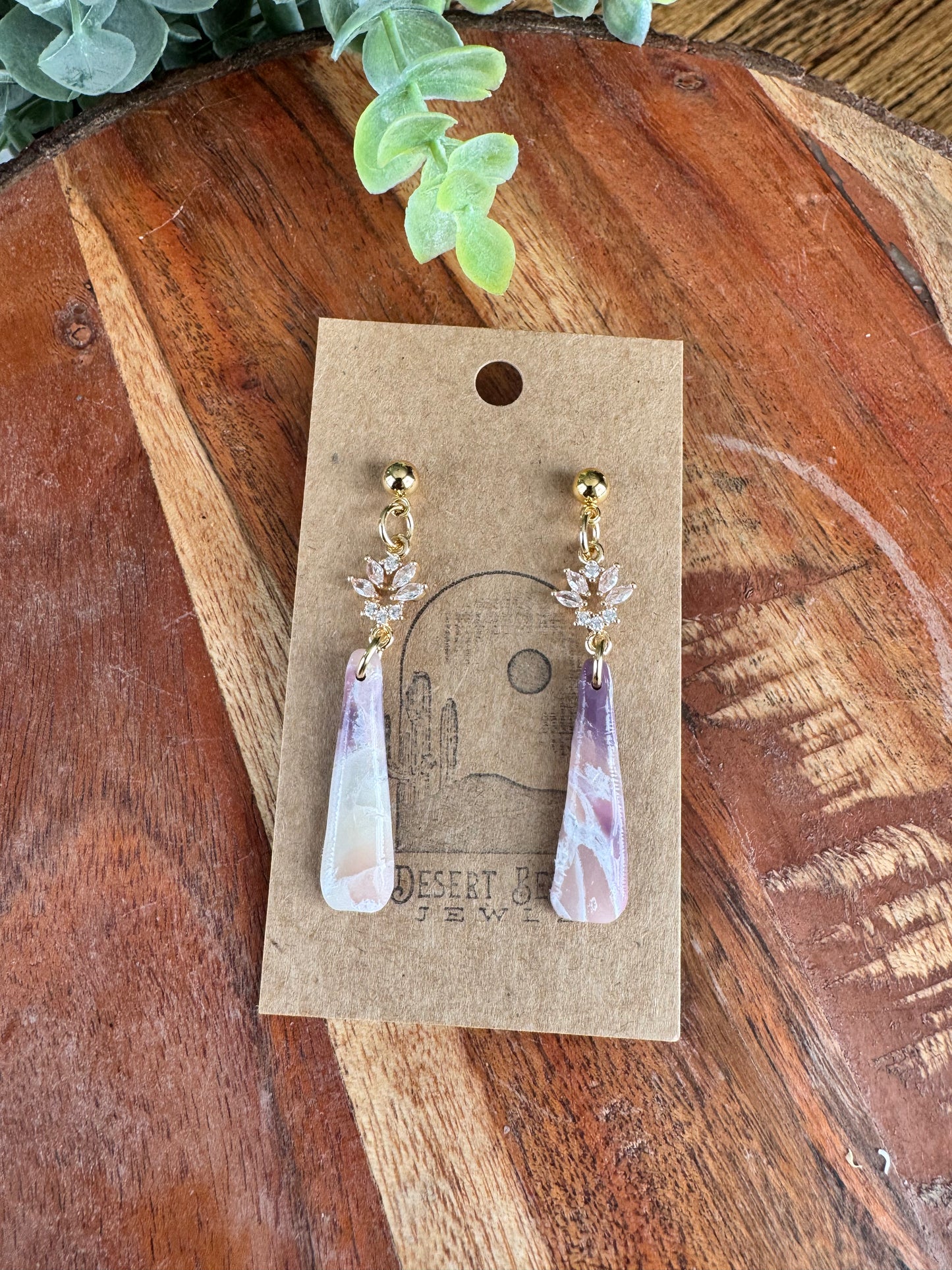 Lilac Marble Earrings