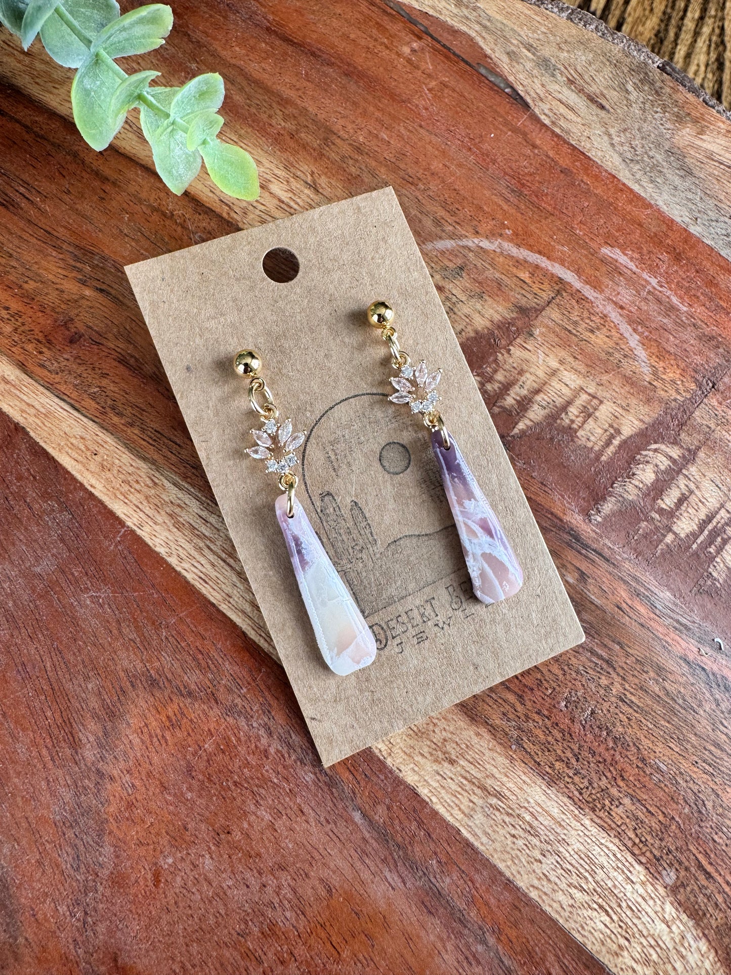 Lilac Marble Earrings