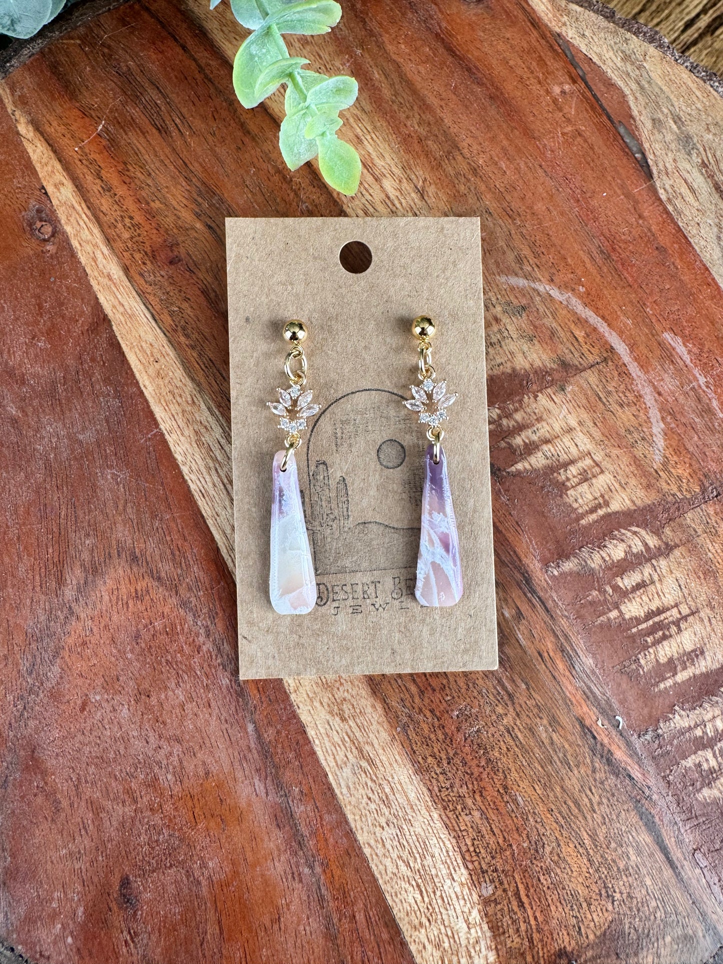 Lilac Marble Earrings