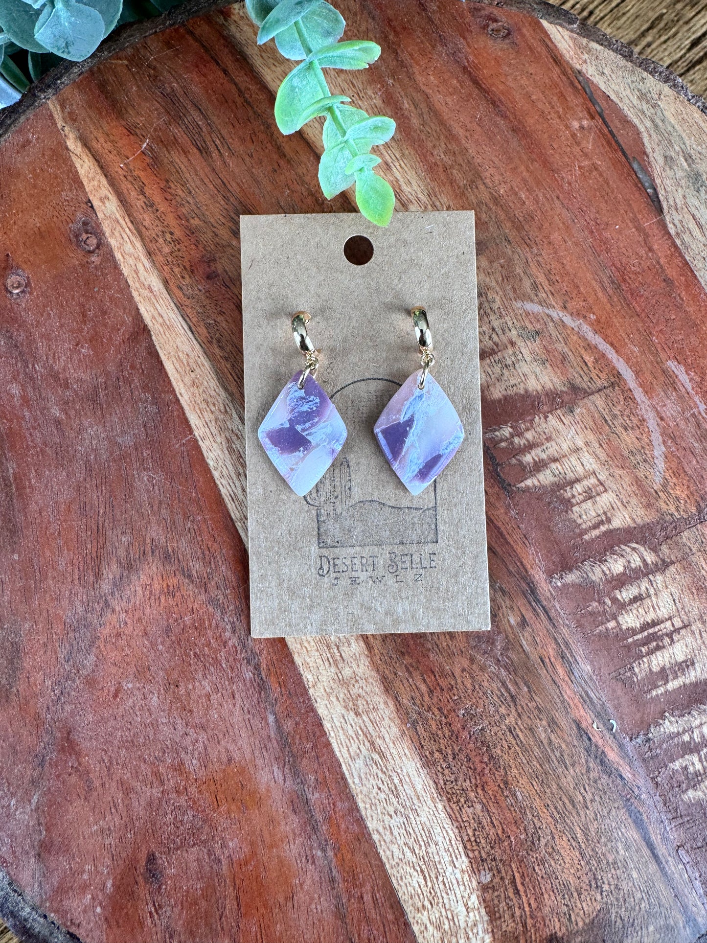 Lilac Marble Earrings