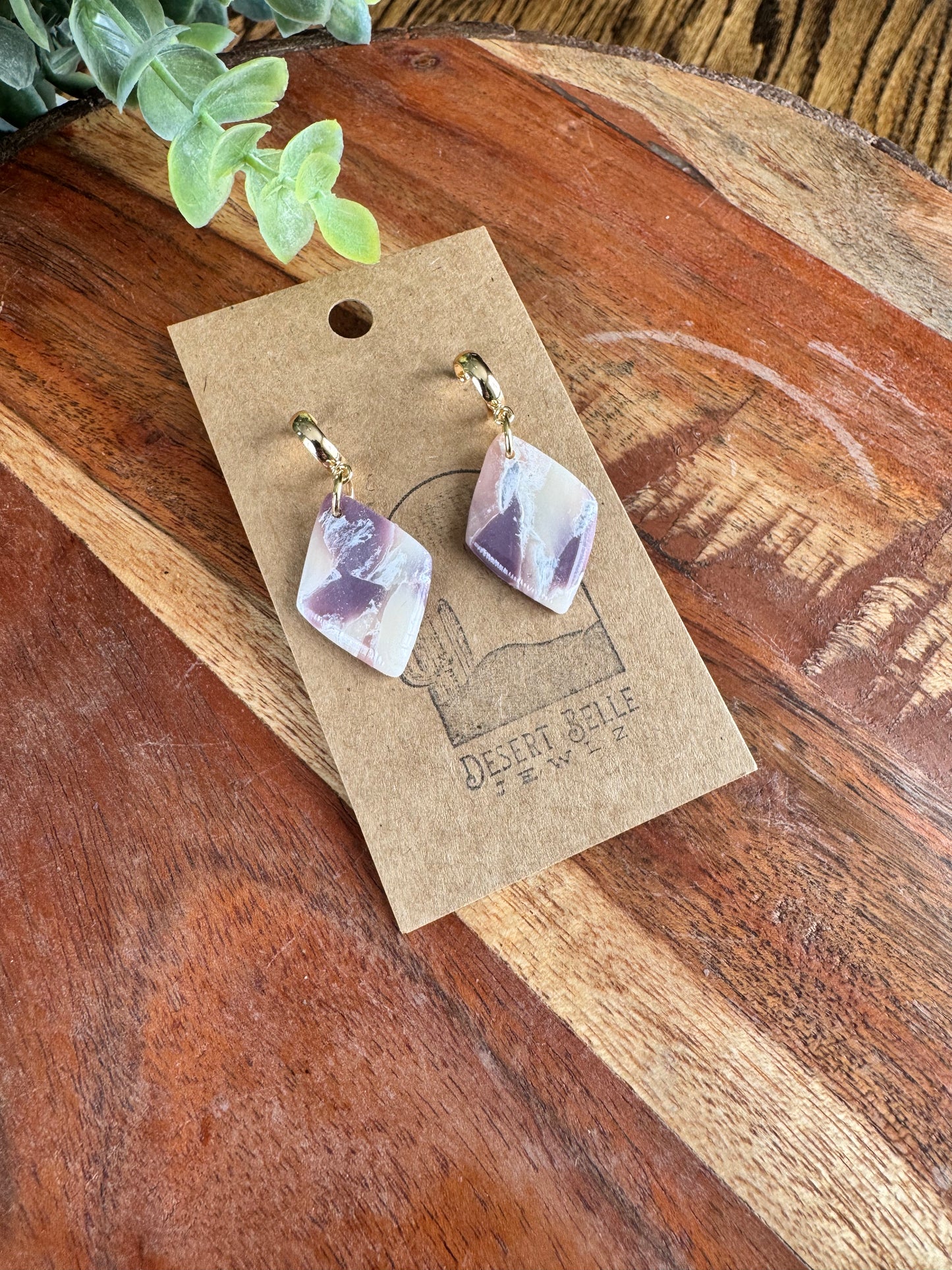 Lilac Marble Earrings