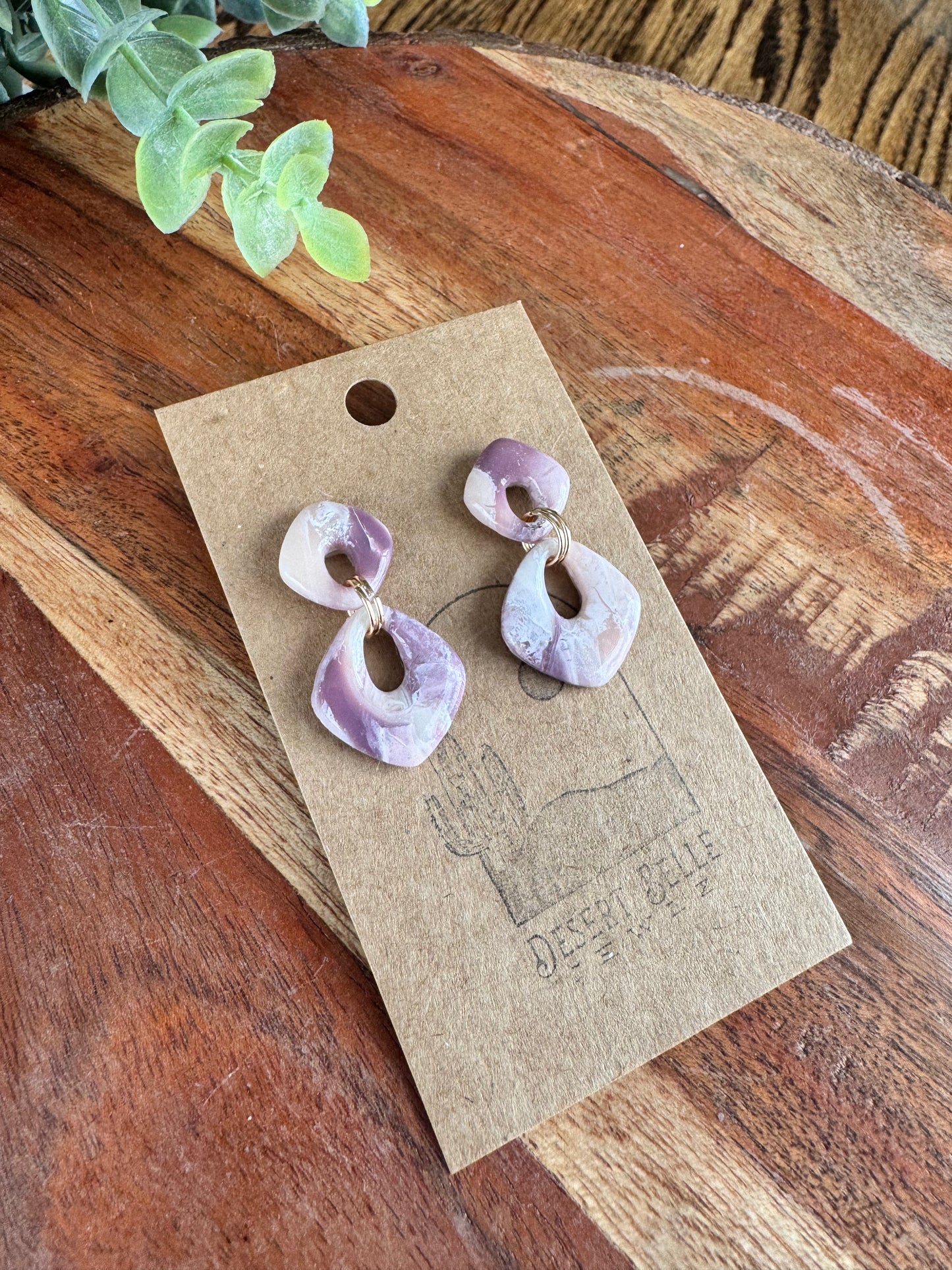 Lilac Marble Earrings