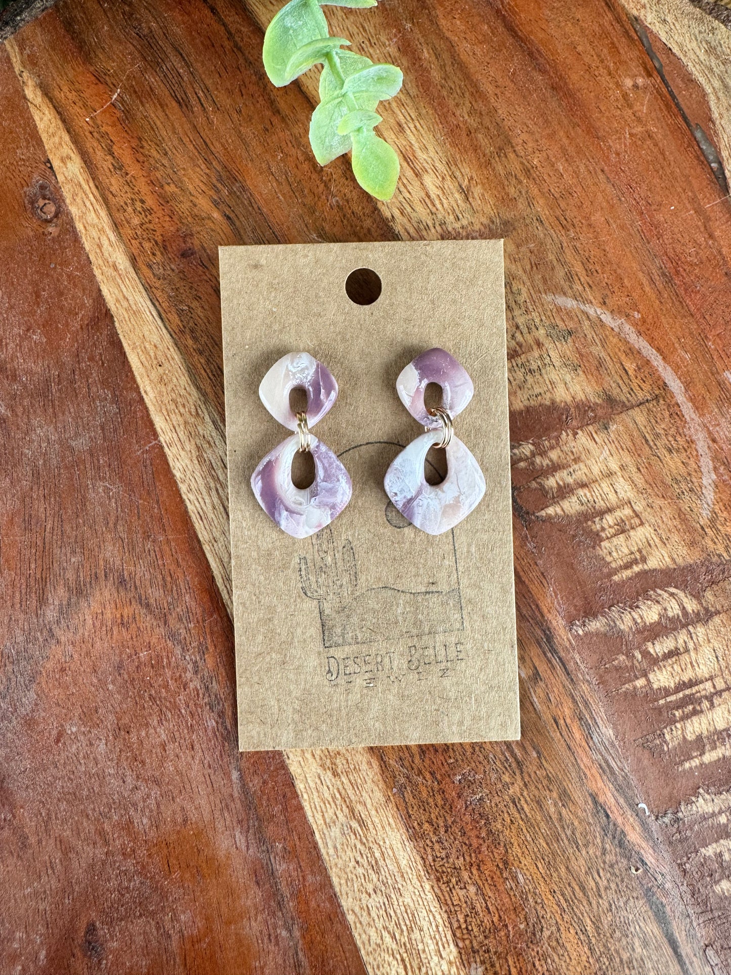 Lilac Marble Earrings