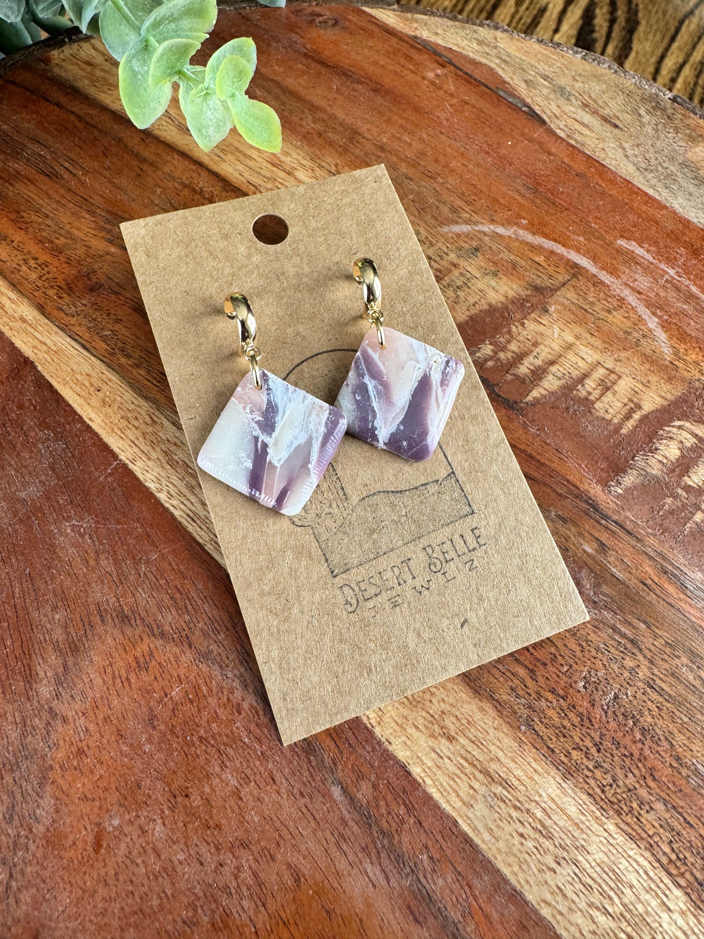 Lilac Marble Earrings