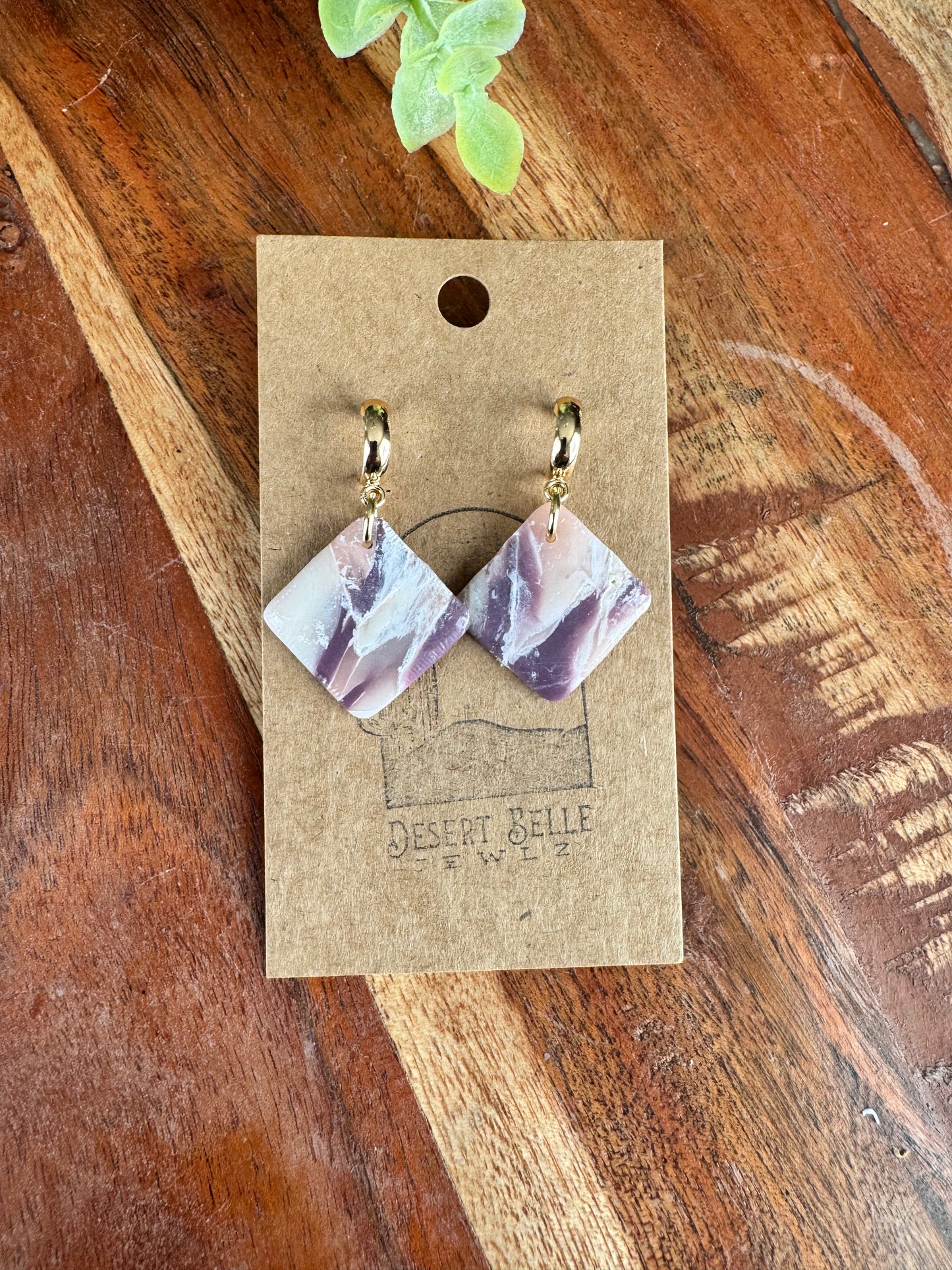 Lilac Marble Earrings