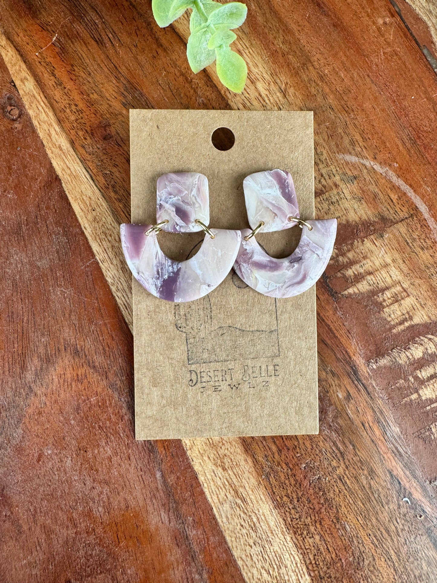 Lilac Marble Earrings