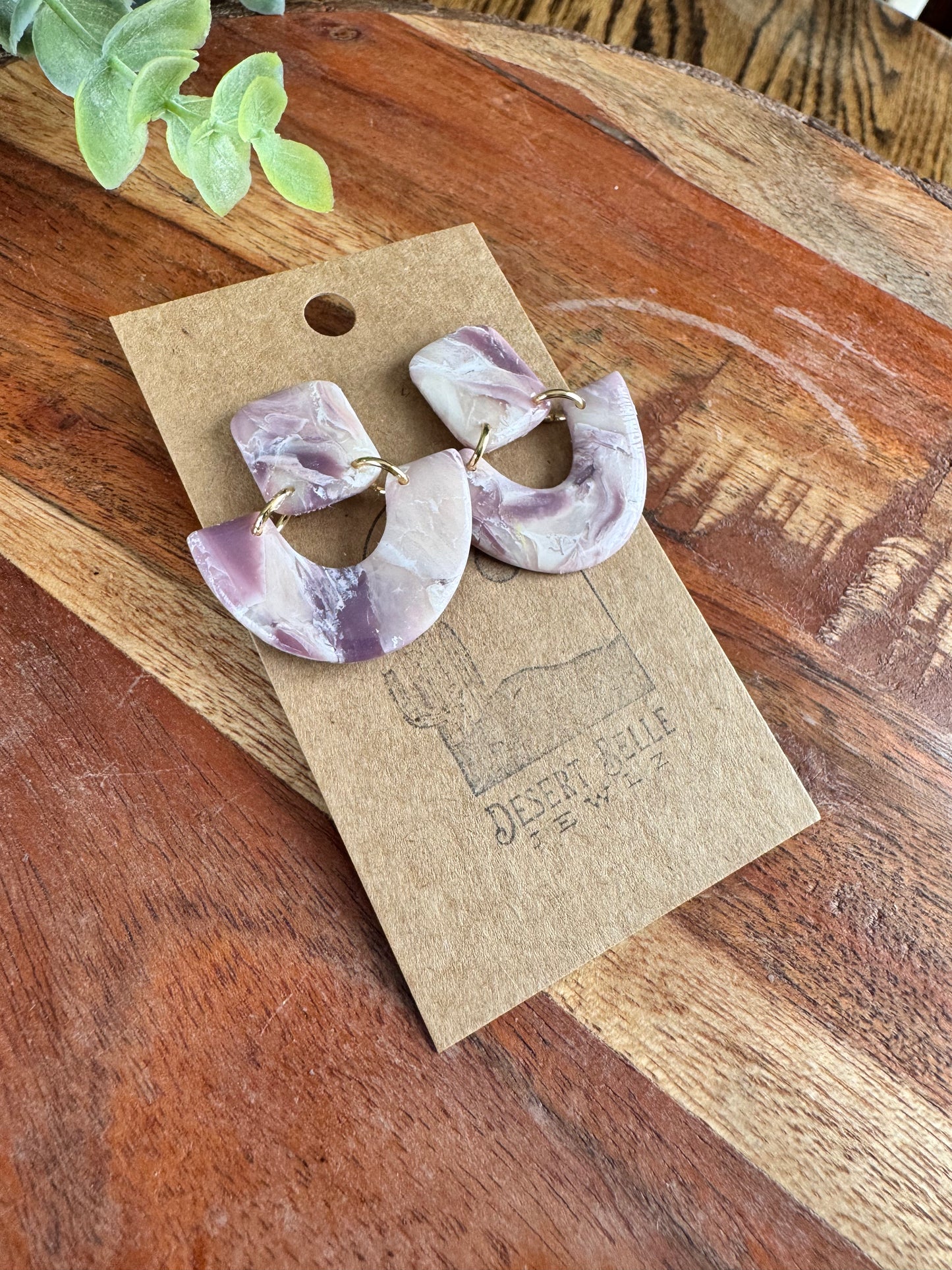 Lilac Marble Earrings