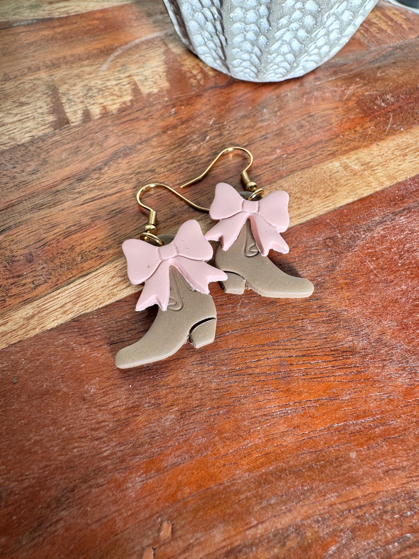 Coquette Cowgirl Boot Earrings