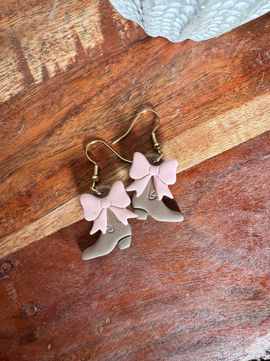 Coquette Cowgirl Boot Earrings
