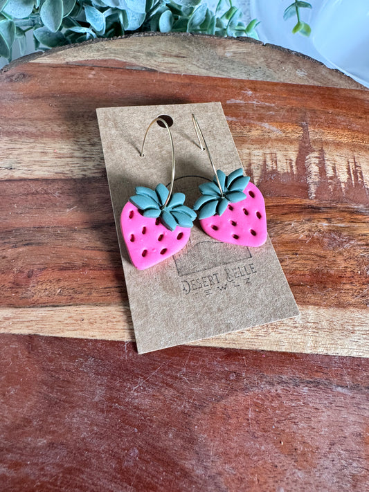 Pink Strawberry Hoops