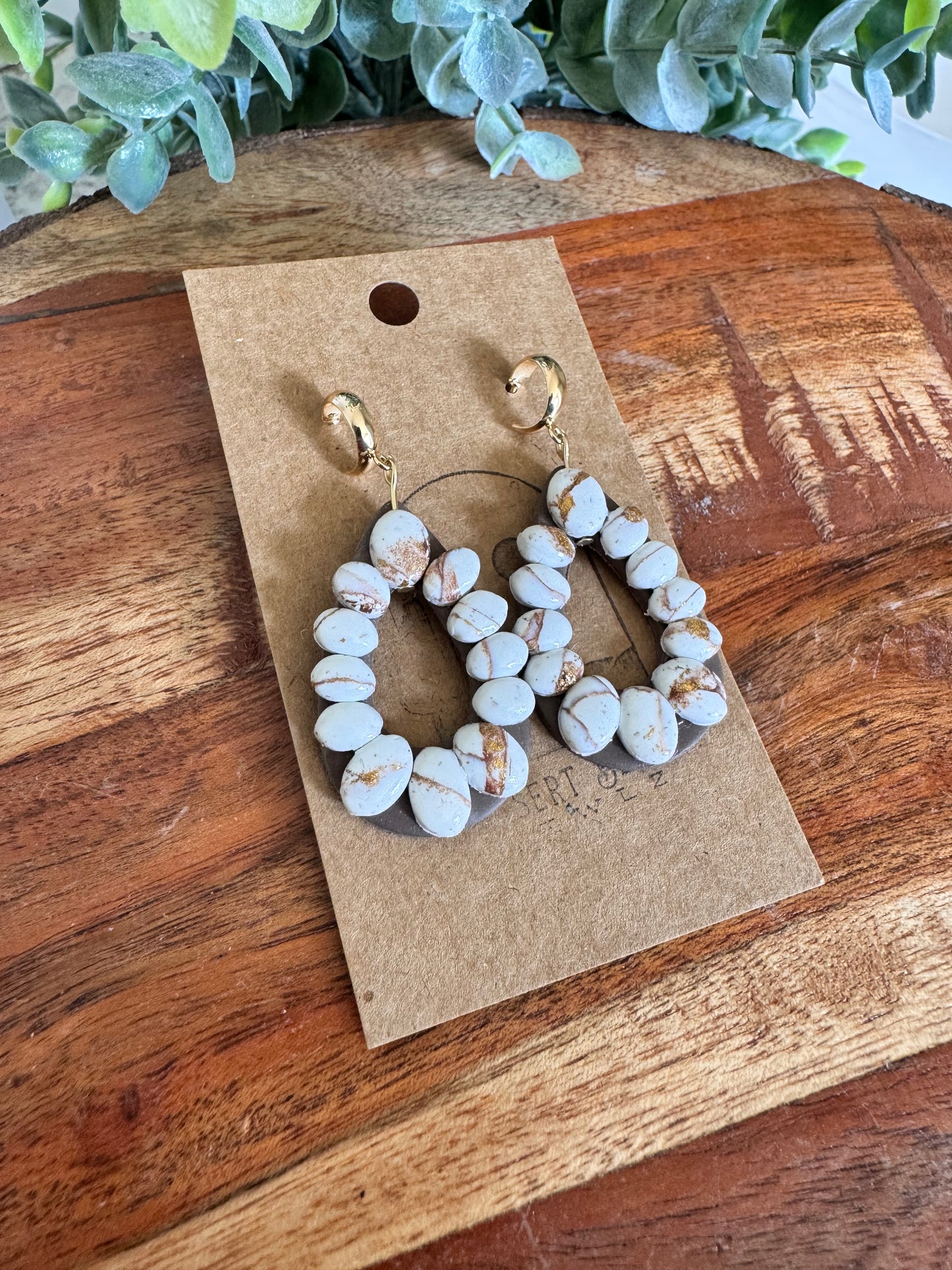 Faux Stone Teardrop Earrings