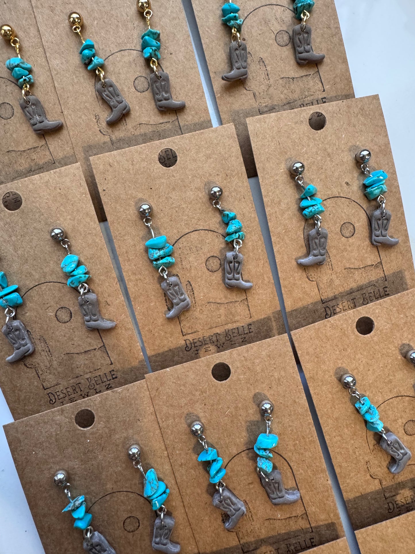 Dainty Boots & Turquoise Dangles