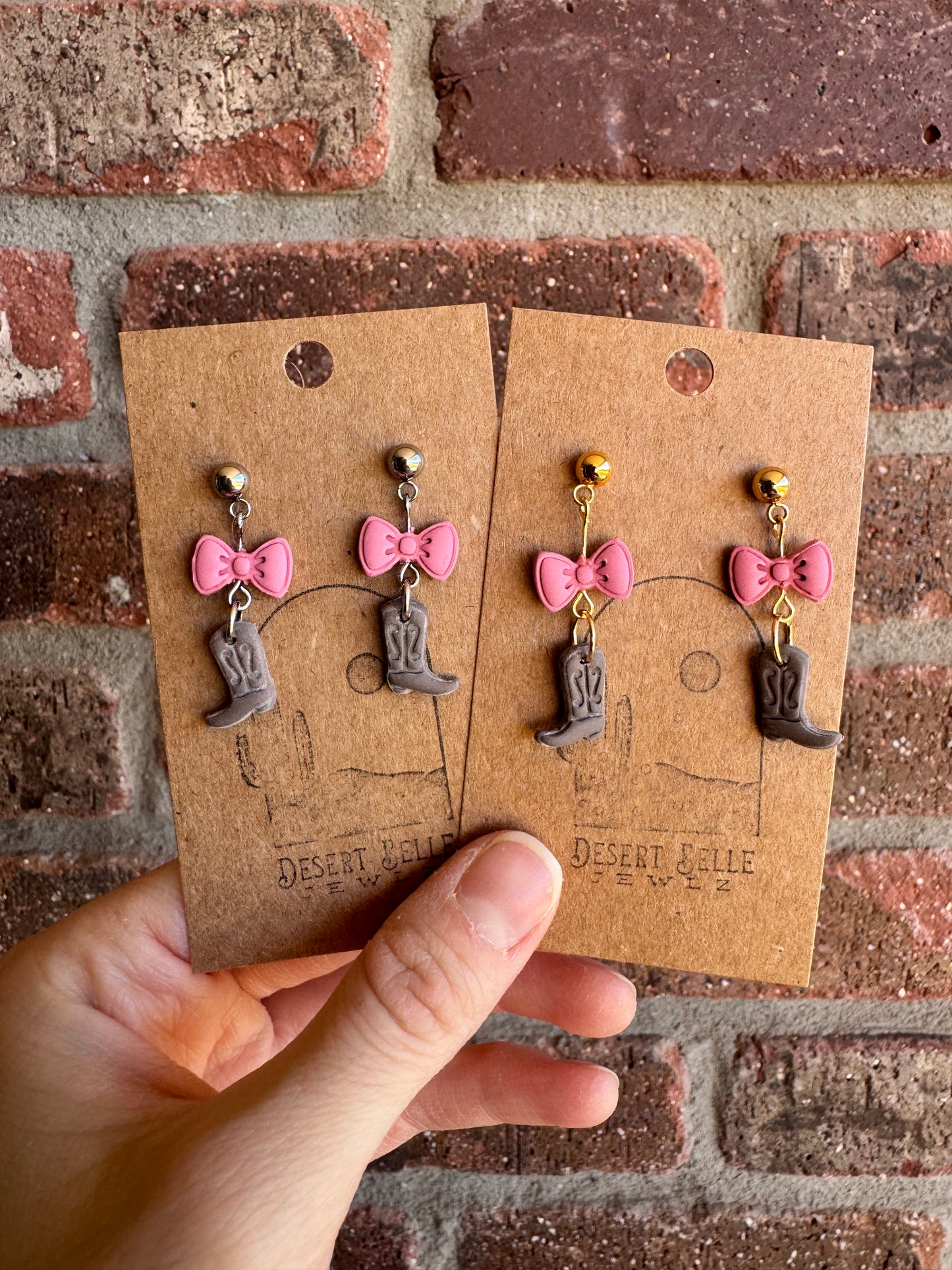 Dainty Boots + Bows Dangles