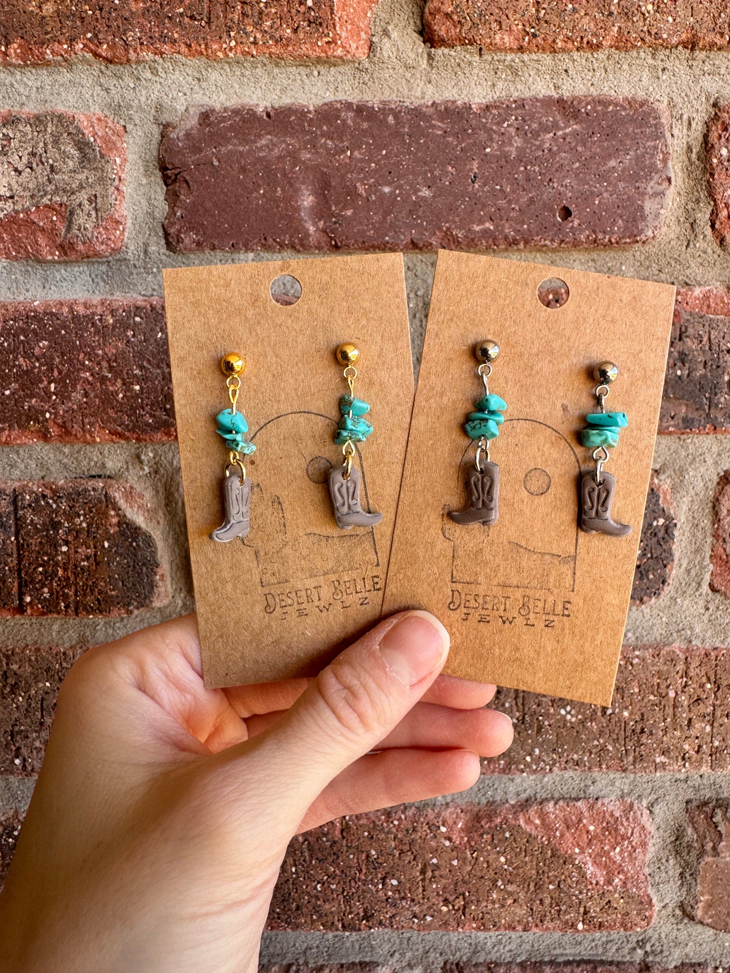 Dainty Boots & Turquoise Dangles