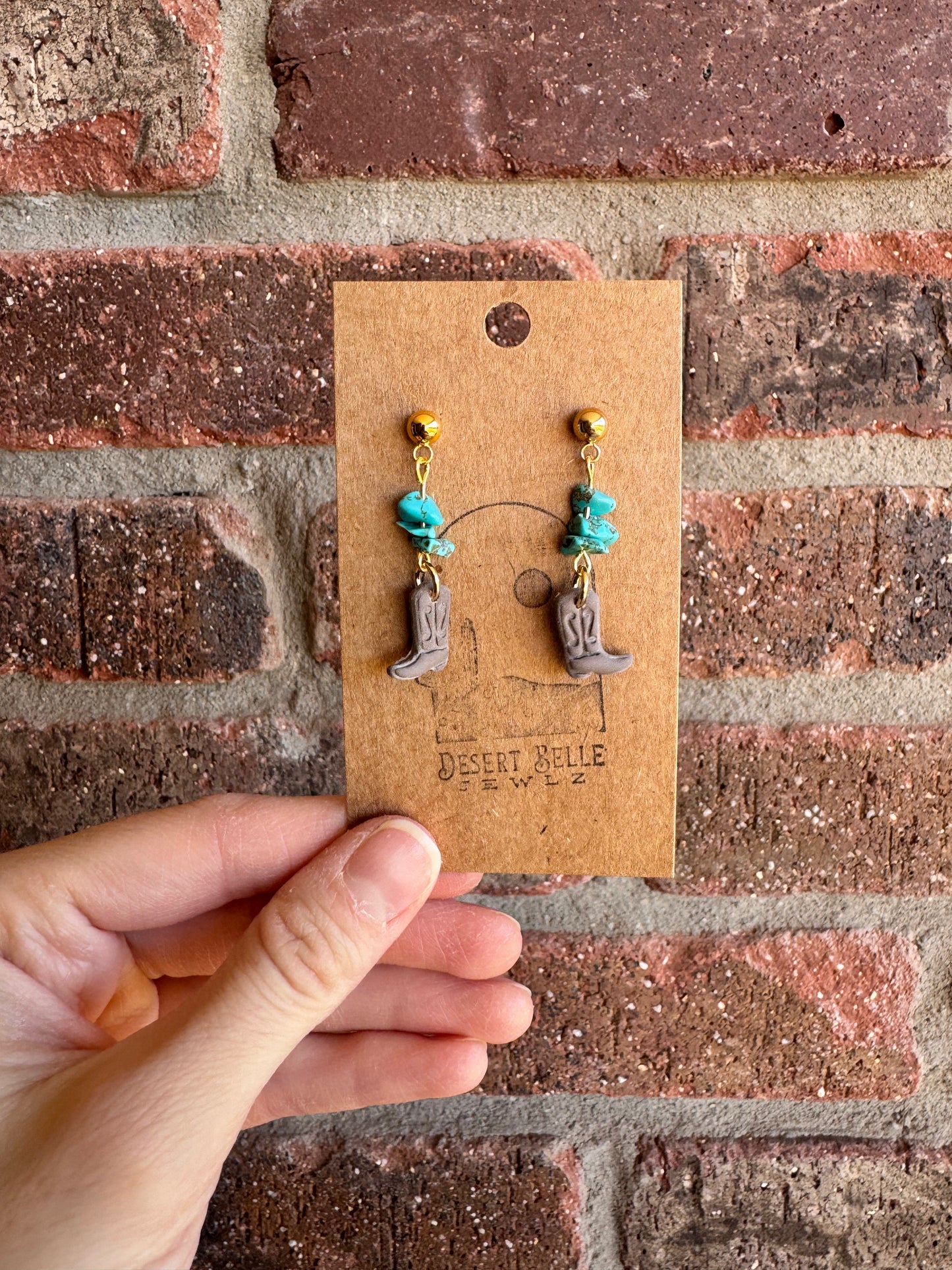 Dainty Boots & Turquoise Dangles