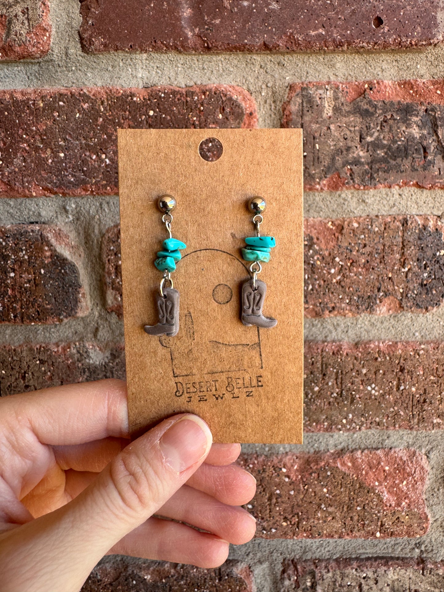 Dainty Boots & Turquoise Dangles