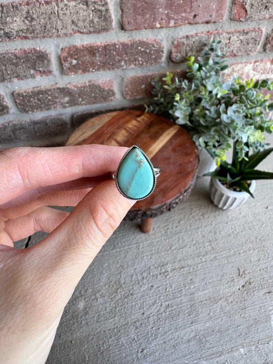 Clay Turquoise Teardrop Ring