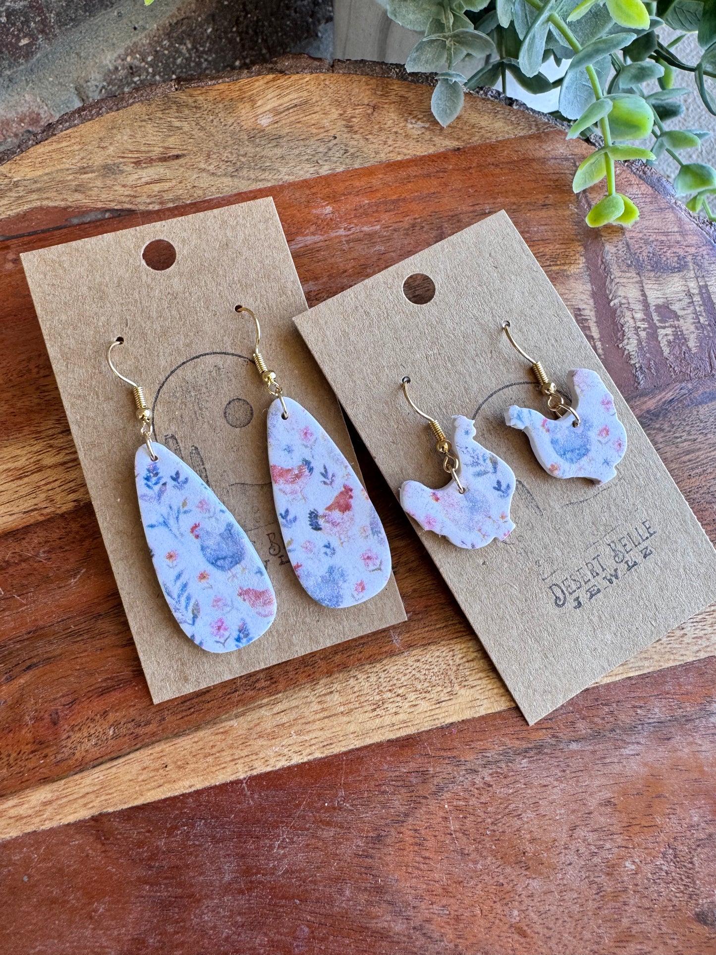 Chicken Print Earrings