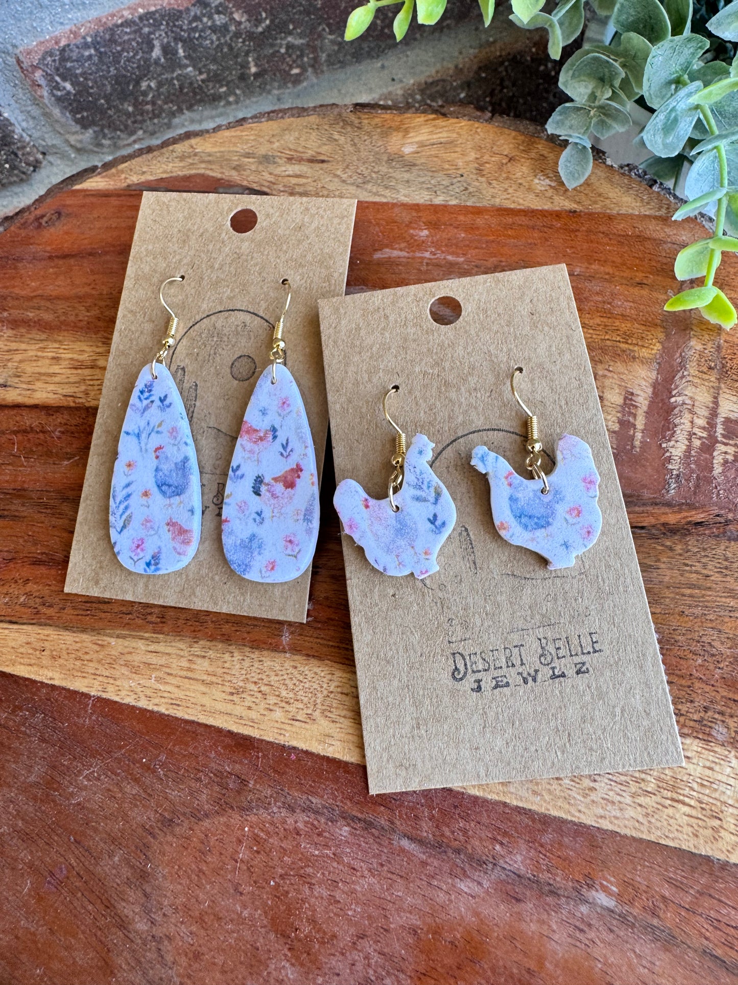 Chicken Print Earrings