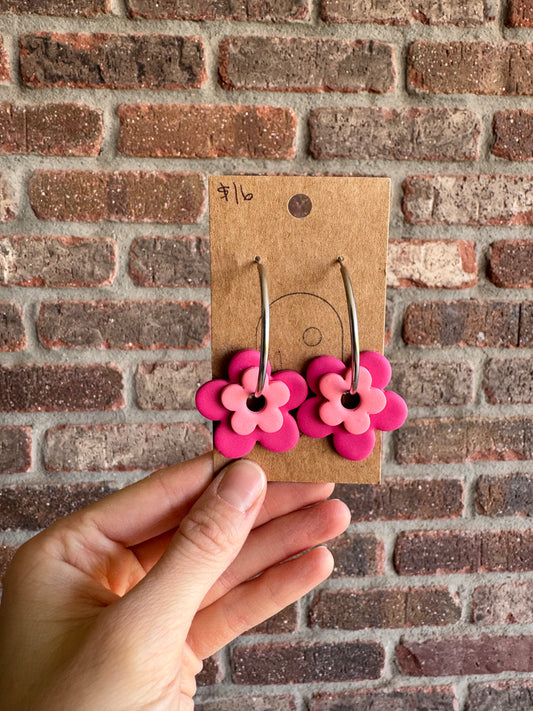 Chunky Flower Hoops