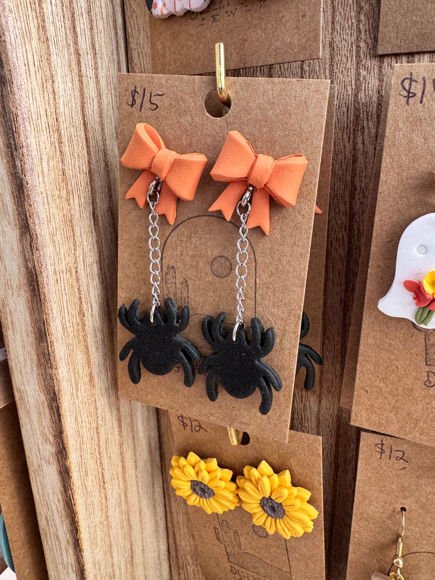 Halloween Bow + Spider Earrings