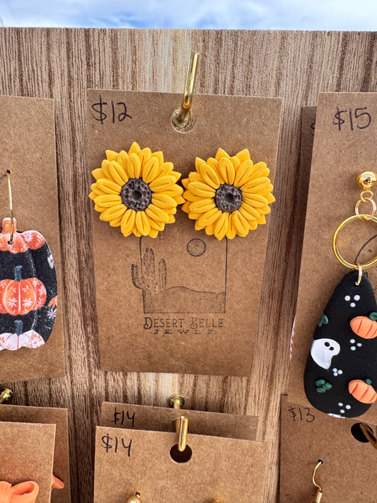 Large Sunflower Studs
