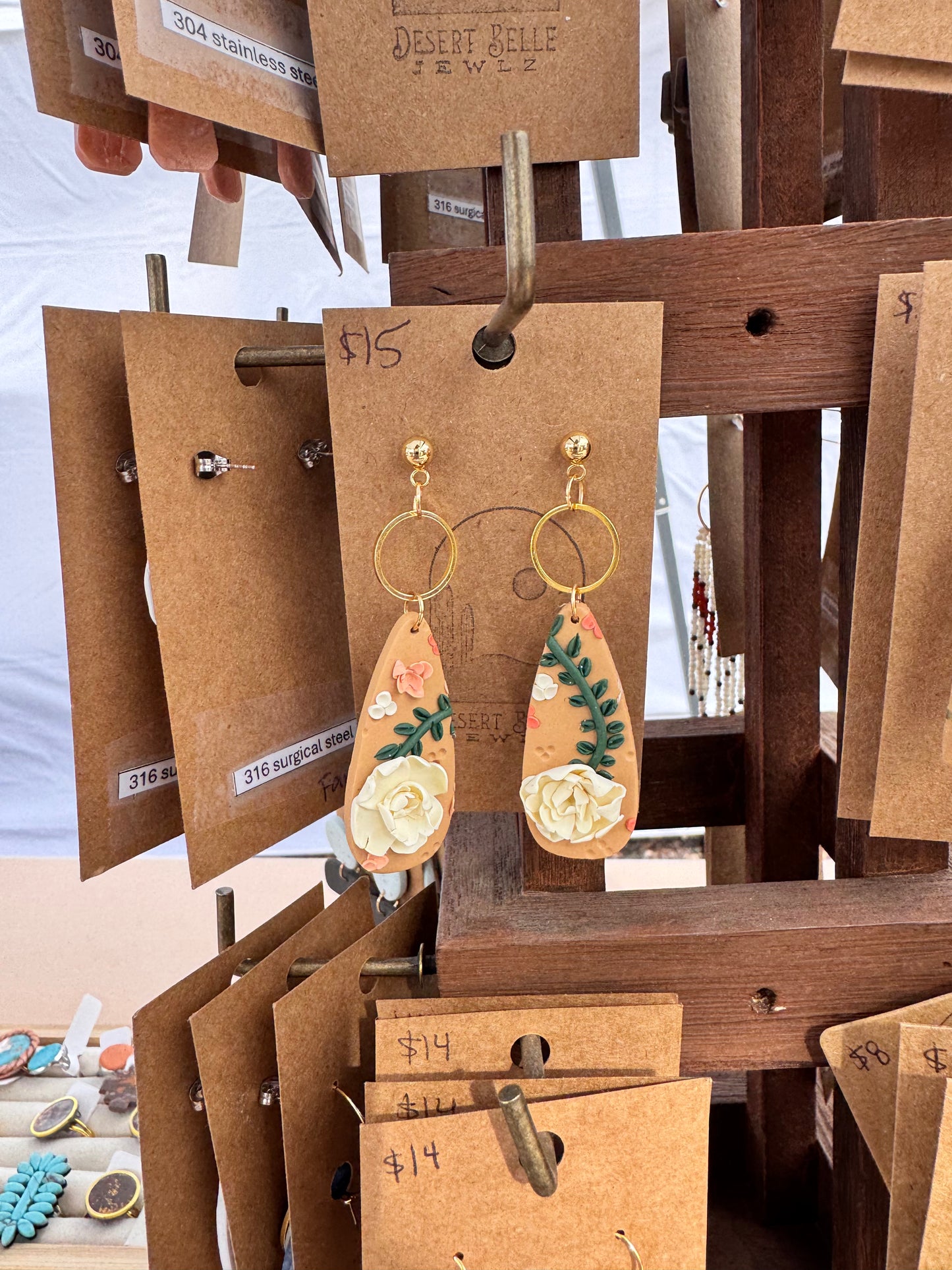 Floral Slab Earrings