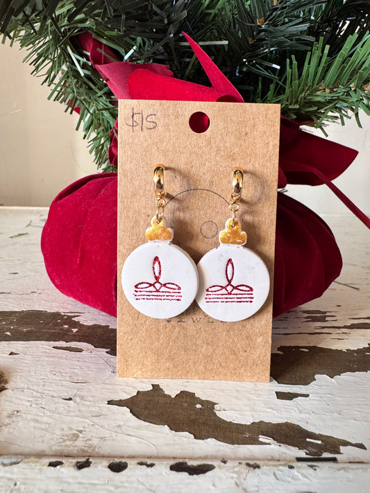 Boot Stitch Ornament Earrings
