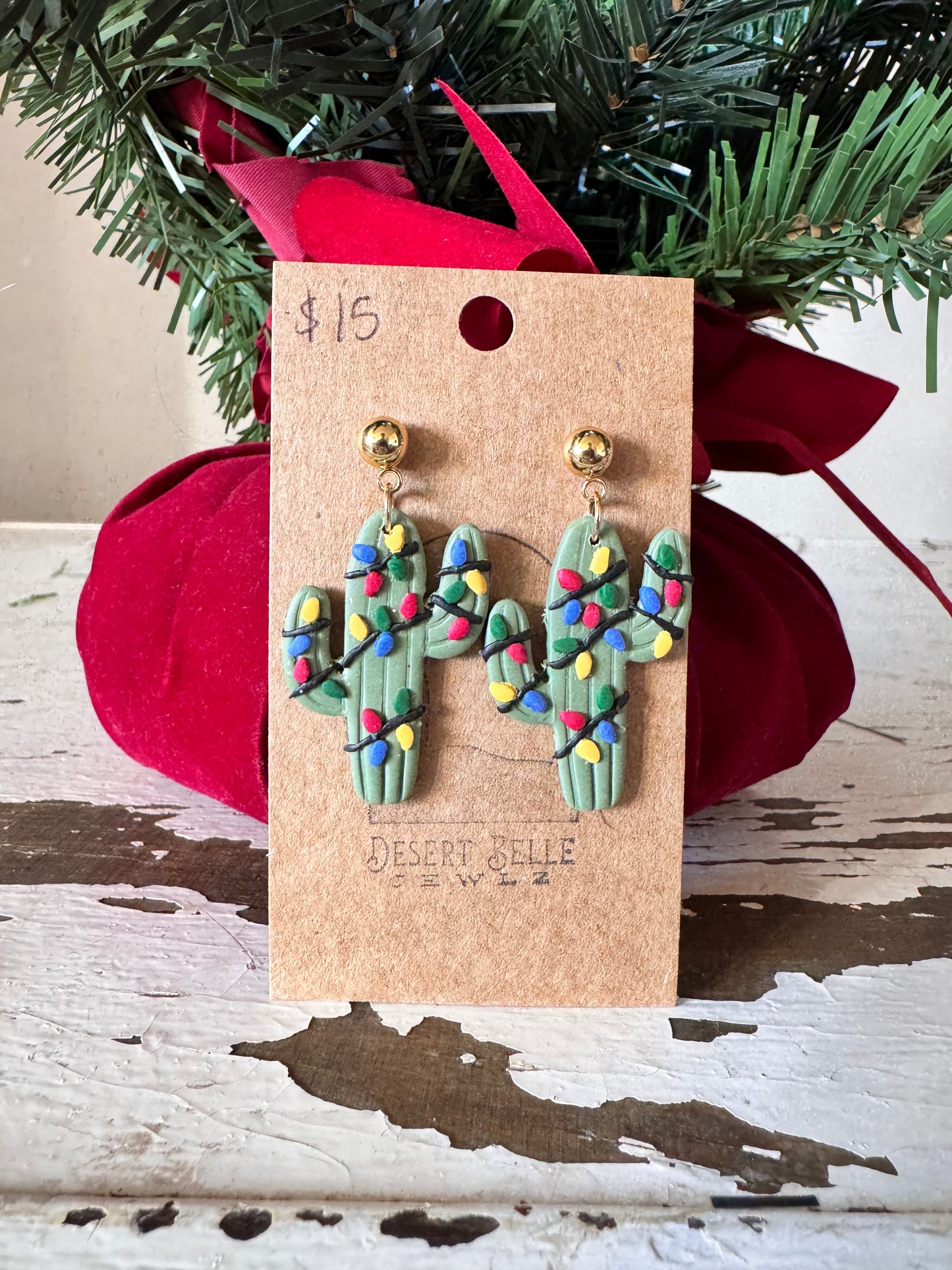 Christmas Cactus Earrings