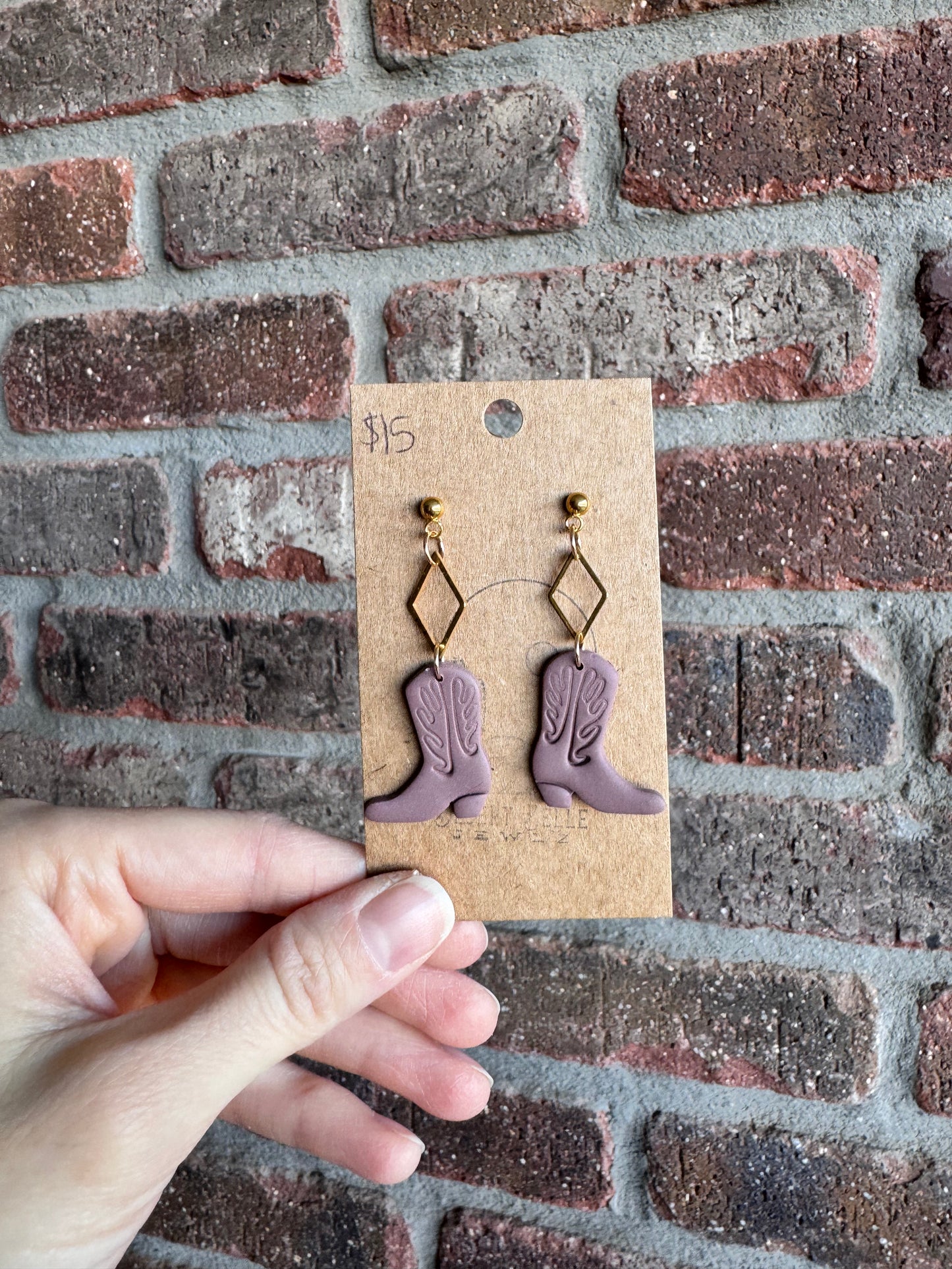 Diamond Charm Boot Earrings