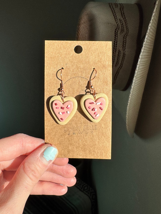 Heart Sugar Cookie Earrings
