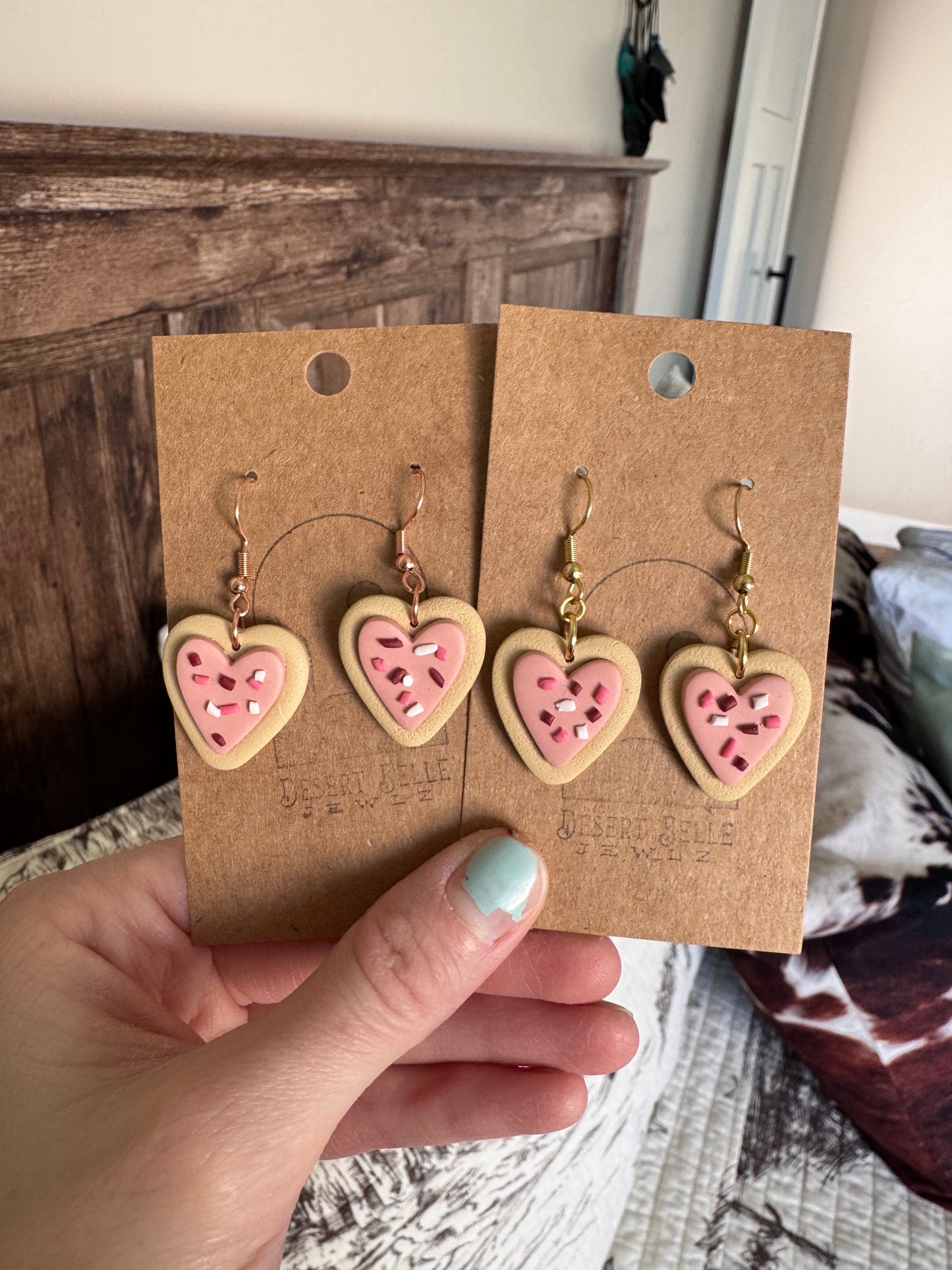 Heart Sugar Cookie Earrings