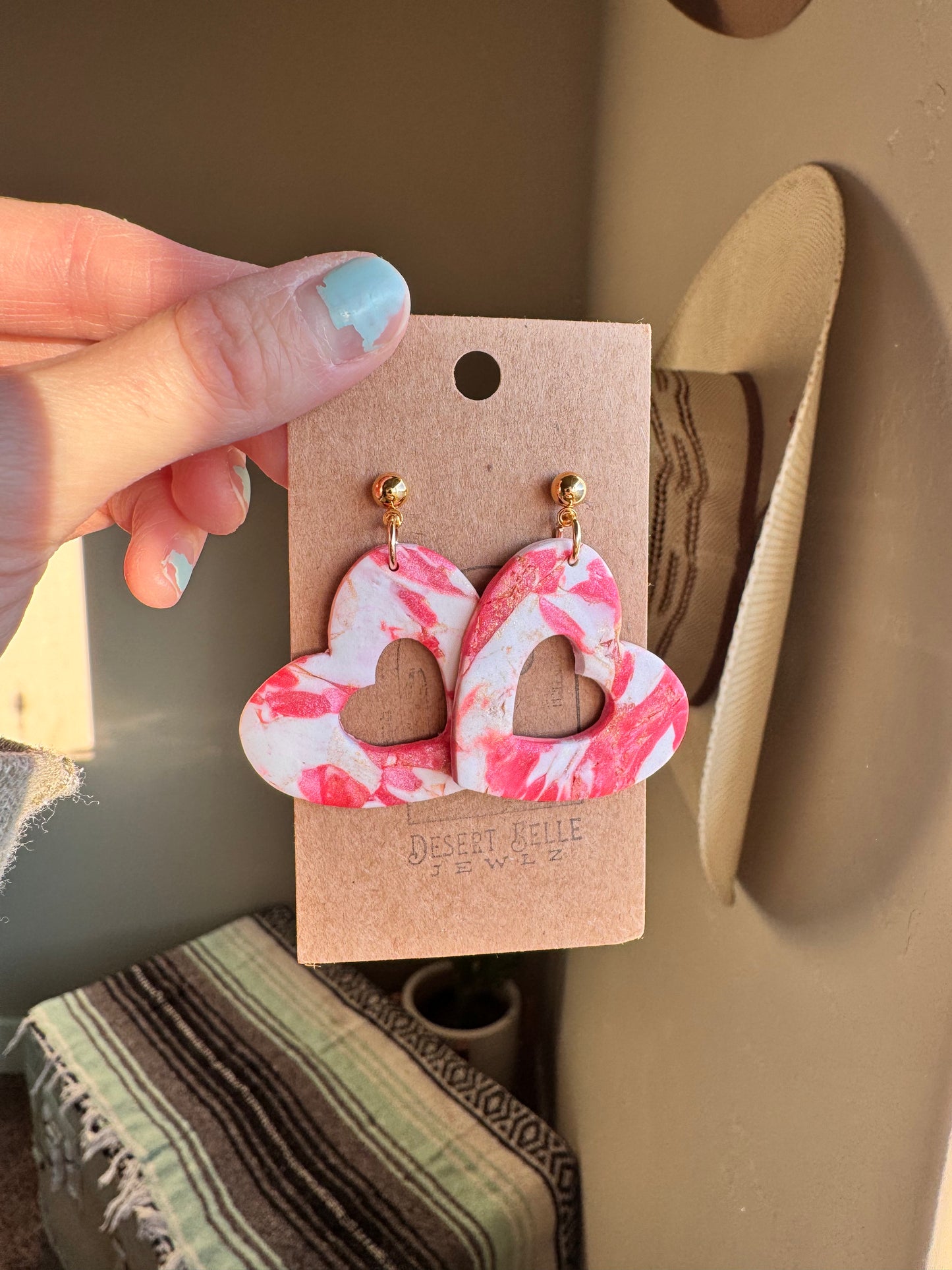Marbled Heart Earrings