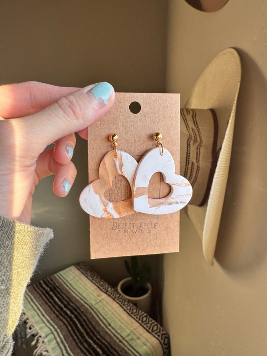 Marbled Heart Earrings