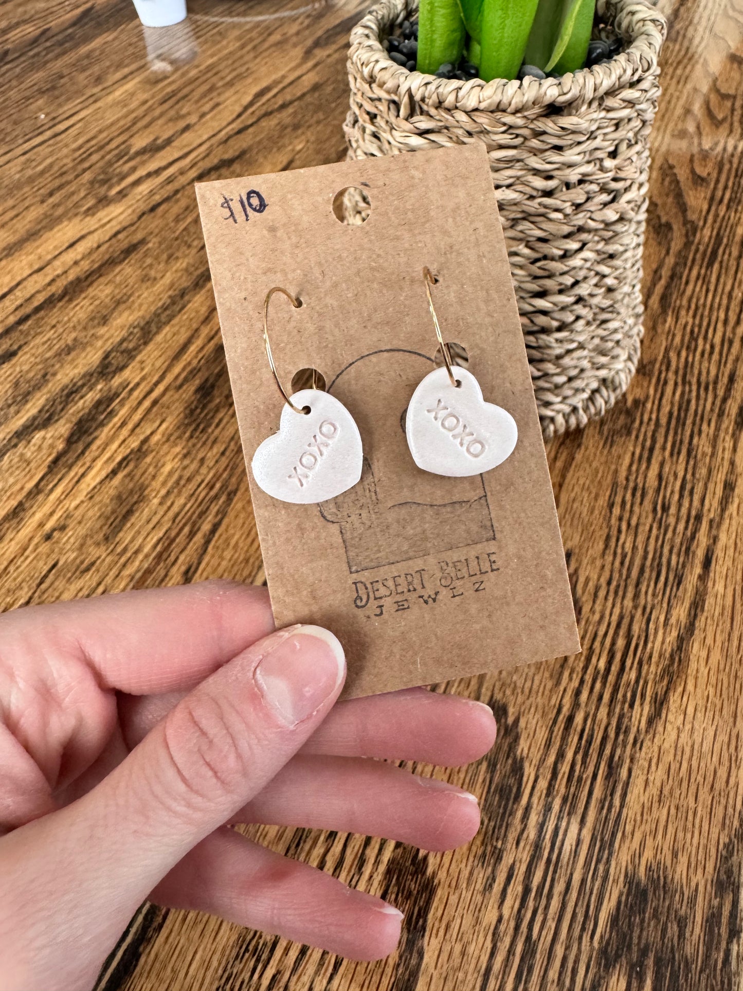 Xoxo heart hoop earrings