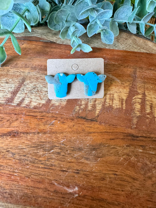 Turquoise + Granite Cow Studs