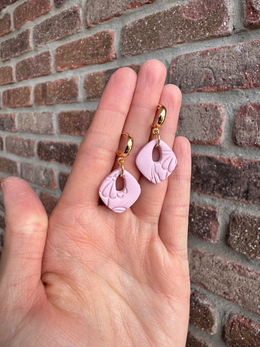 Dainty Floral Rhombus Earrings