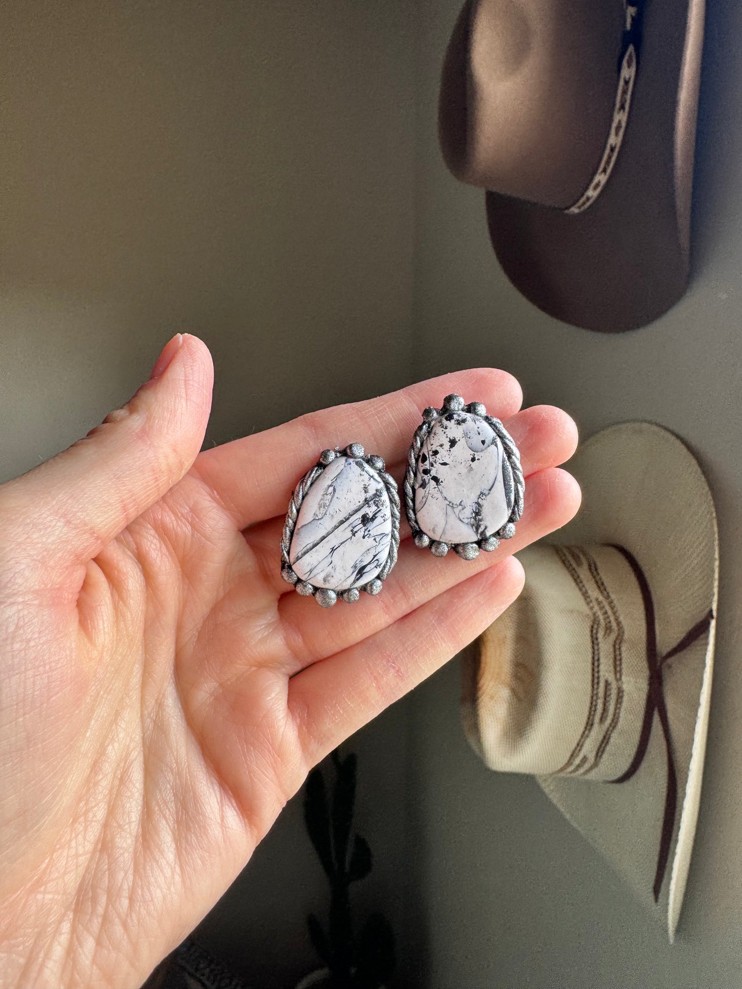 Faux White Buffalo Studs