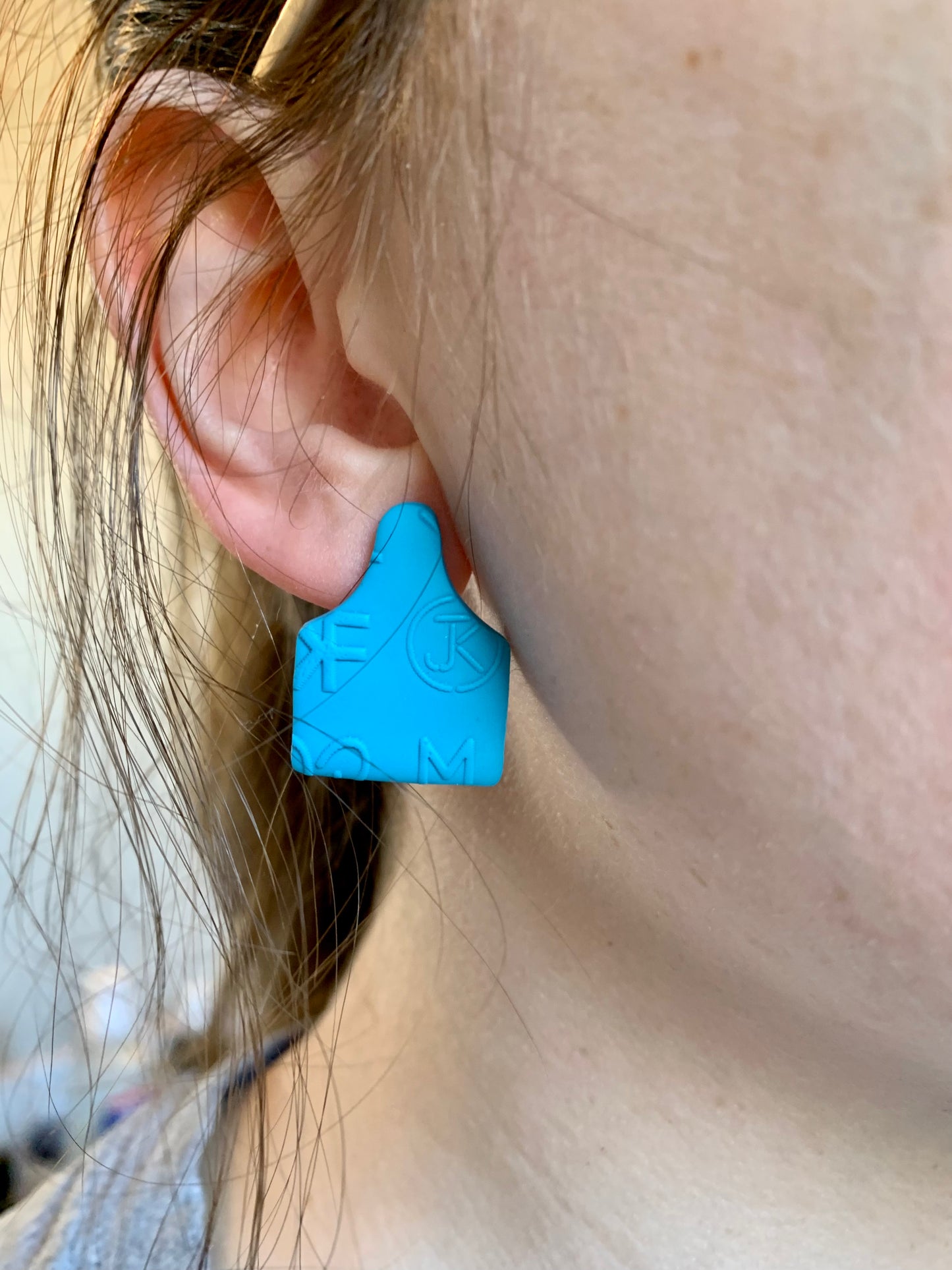 Custom Brand Cow Tag Earrings