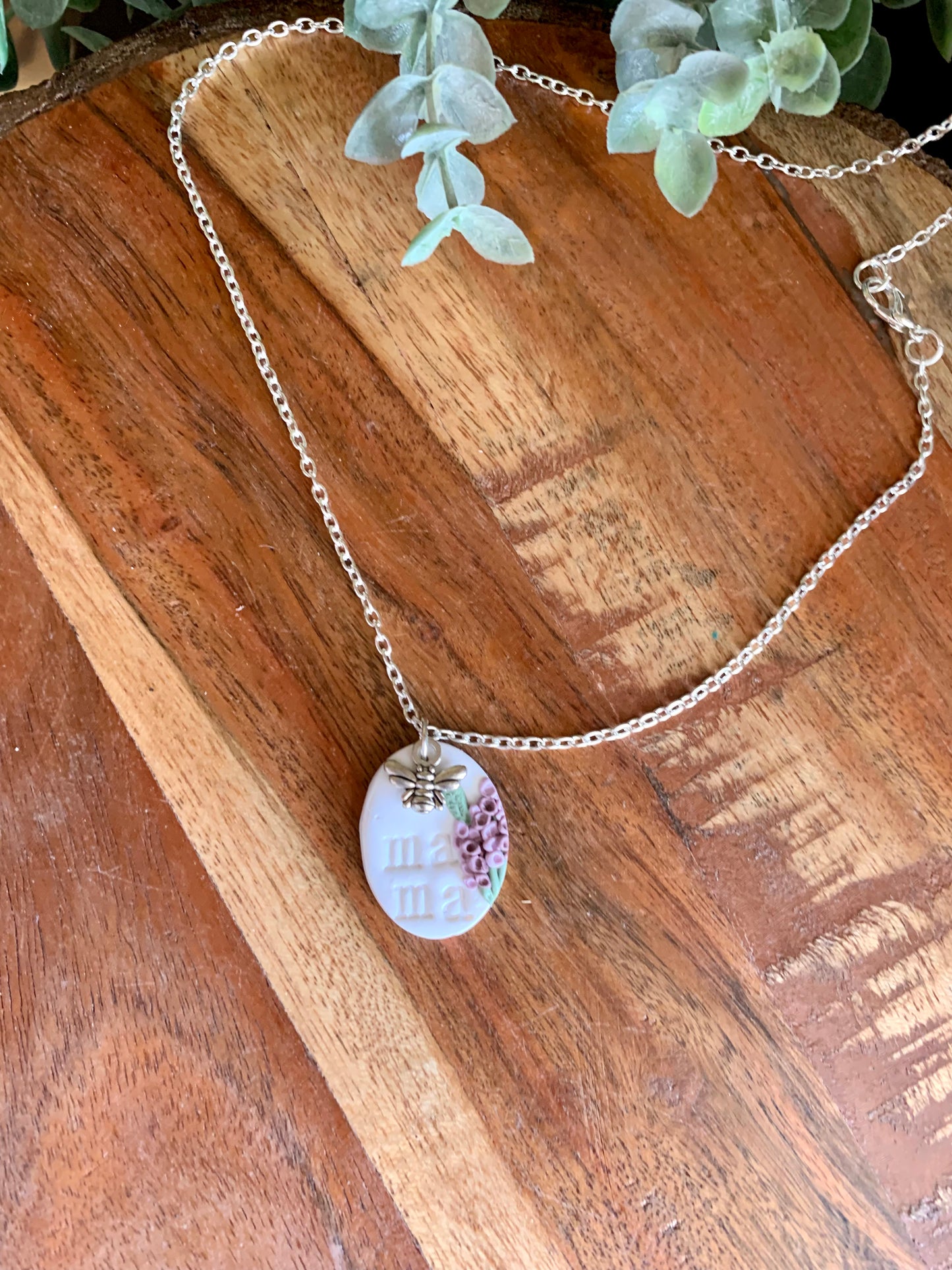 Lavender Mama Necklace with Bee Charm