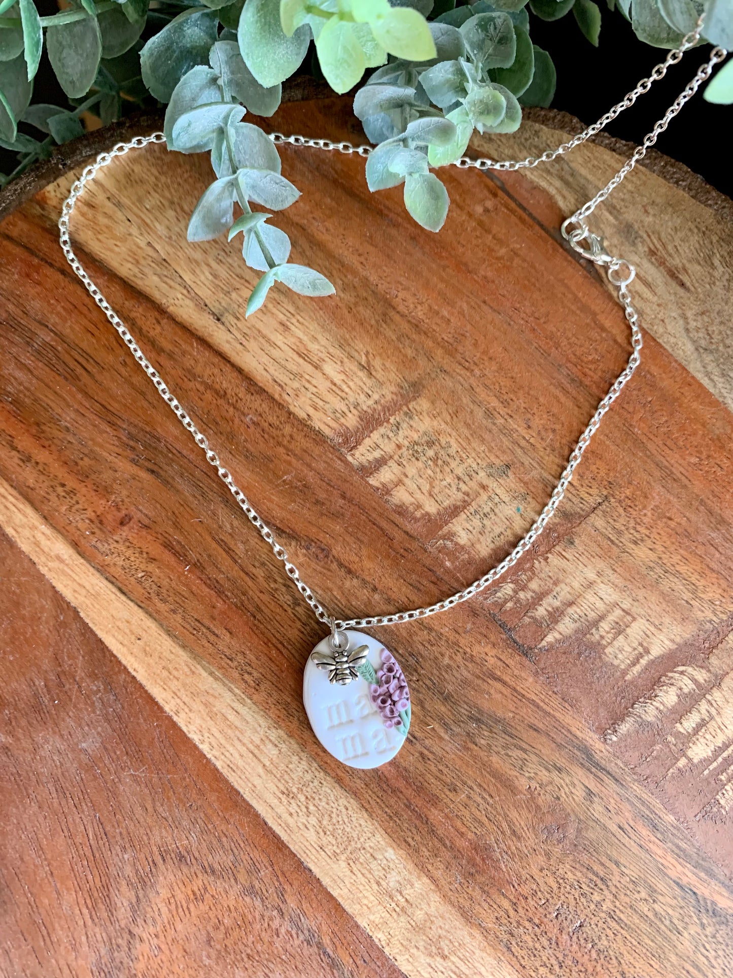 Lavender Mama Necklace with Bee Charm